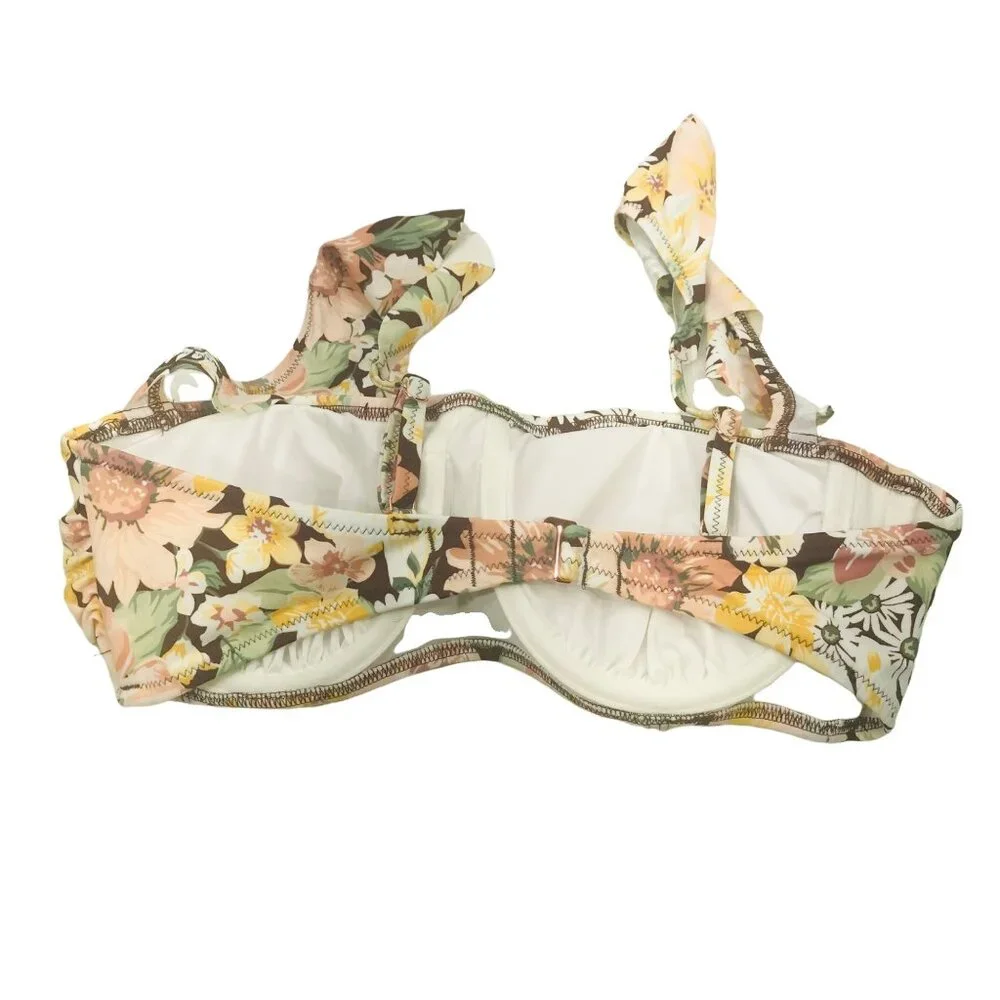 Shade And Shore Women's Size 34C Ruffle Strap Bikini Swim Top Cinnamon NWOT